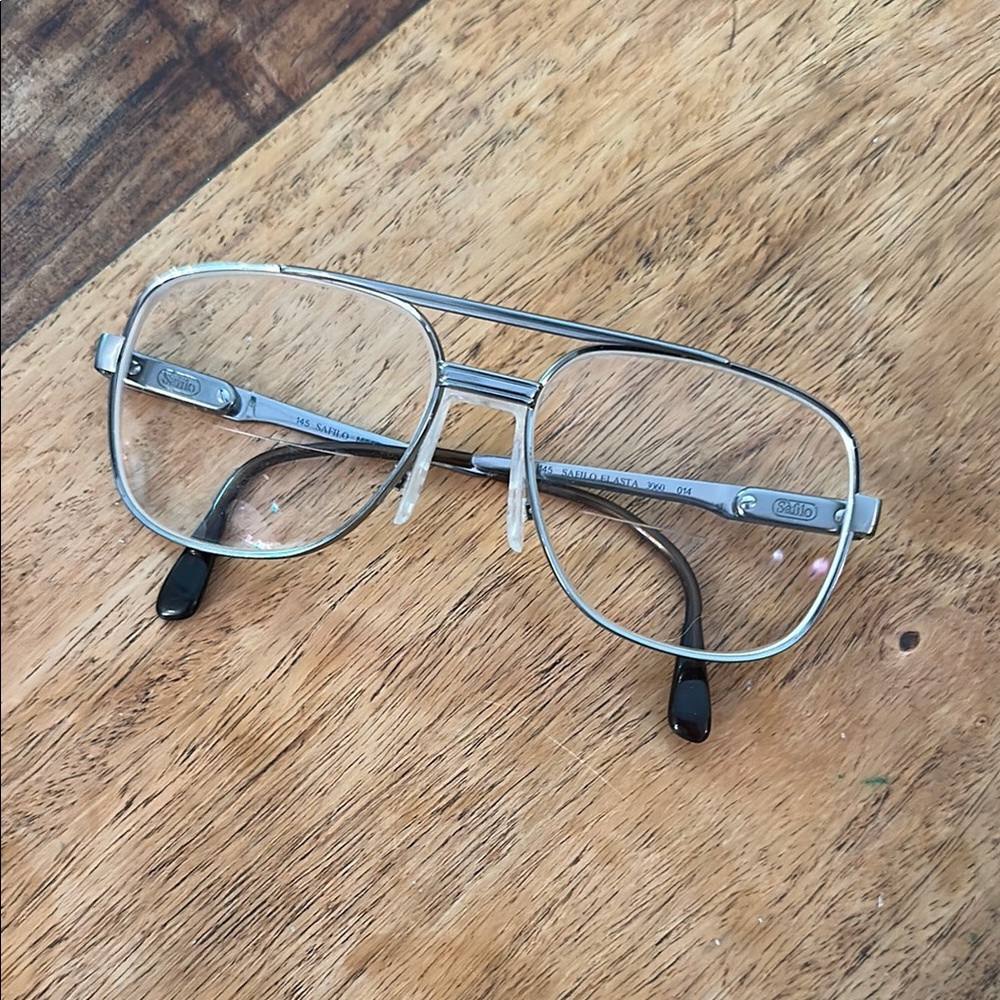 Safilo Made in Italy Silver Aviator Glasses